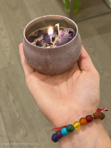 Homemade Flower, Crystal And Essential Oil Candles